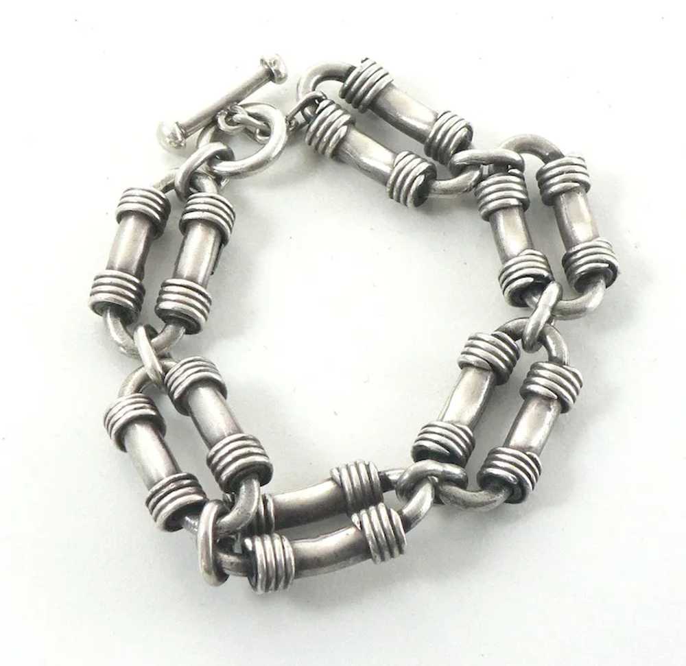 Men's Sterling Silver Toggle Bracelet Mexico - image 2