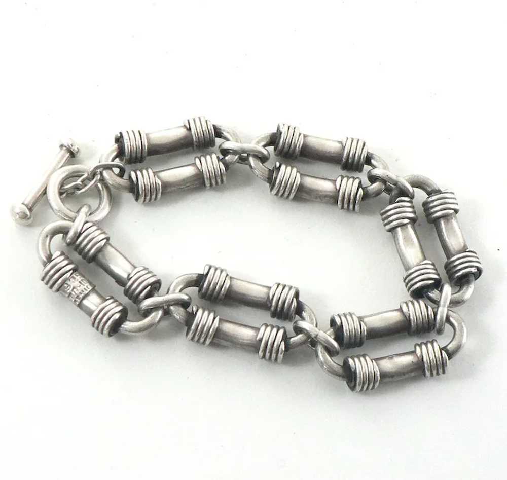 Men's Sterling Silver Toggle Bracelet Mexico - image 3