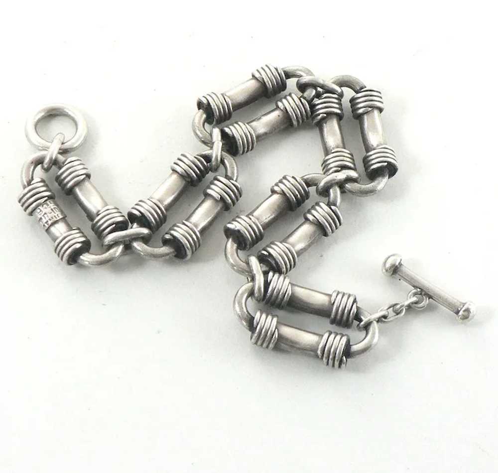 Men's Sterling Silver Toggle Bracelet Mexico - image 4