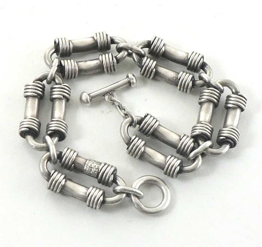 Men's Sterling Silver Toggle Bracelet Mexico - image 5