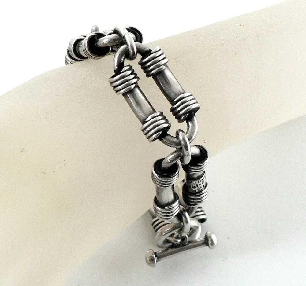 Men's Sterling Silver Toggle Bracelet Mexico - image 7