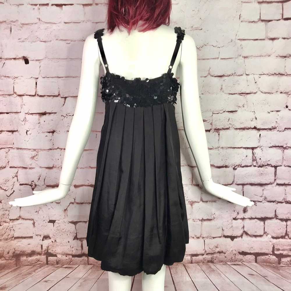 HANNAH JO Babydoll Cocktail Dress L Black Sequins… - image 4