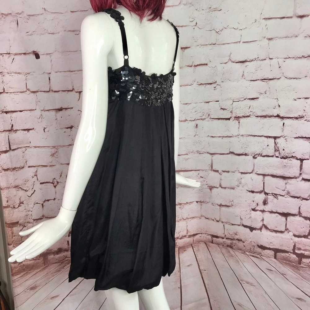 HANNAH JO Babydoll Cocktail Dress L Black Sequins… - image 9