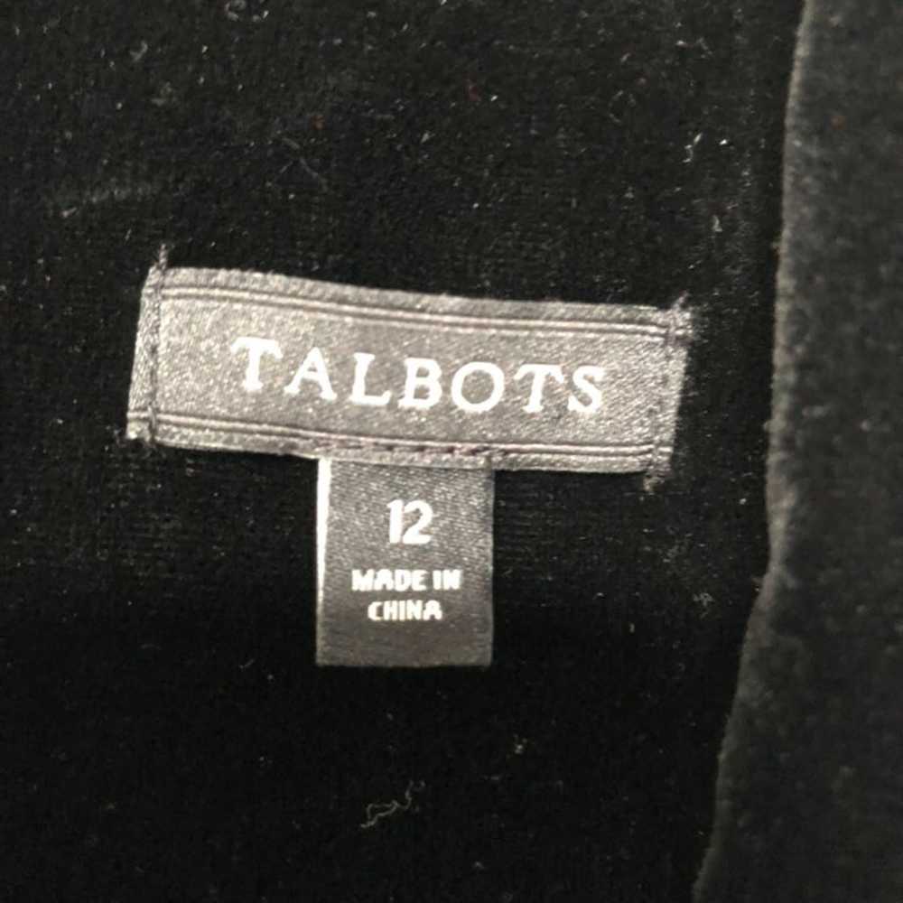 Talbots black dress size 12 velvet with - image 2