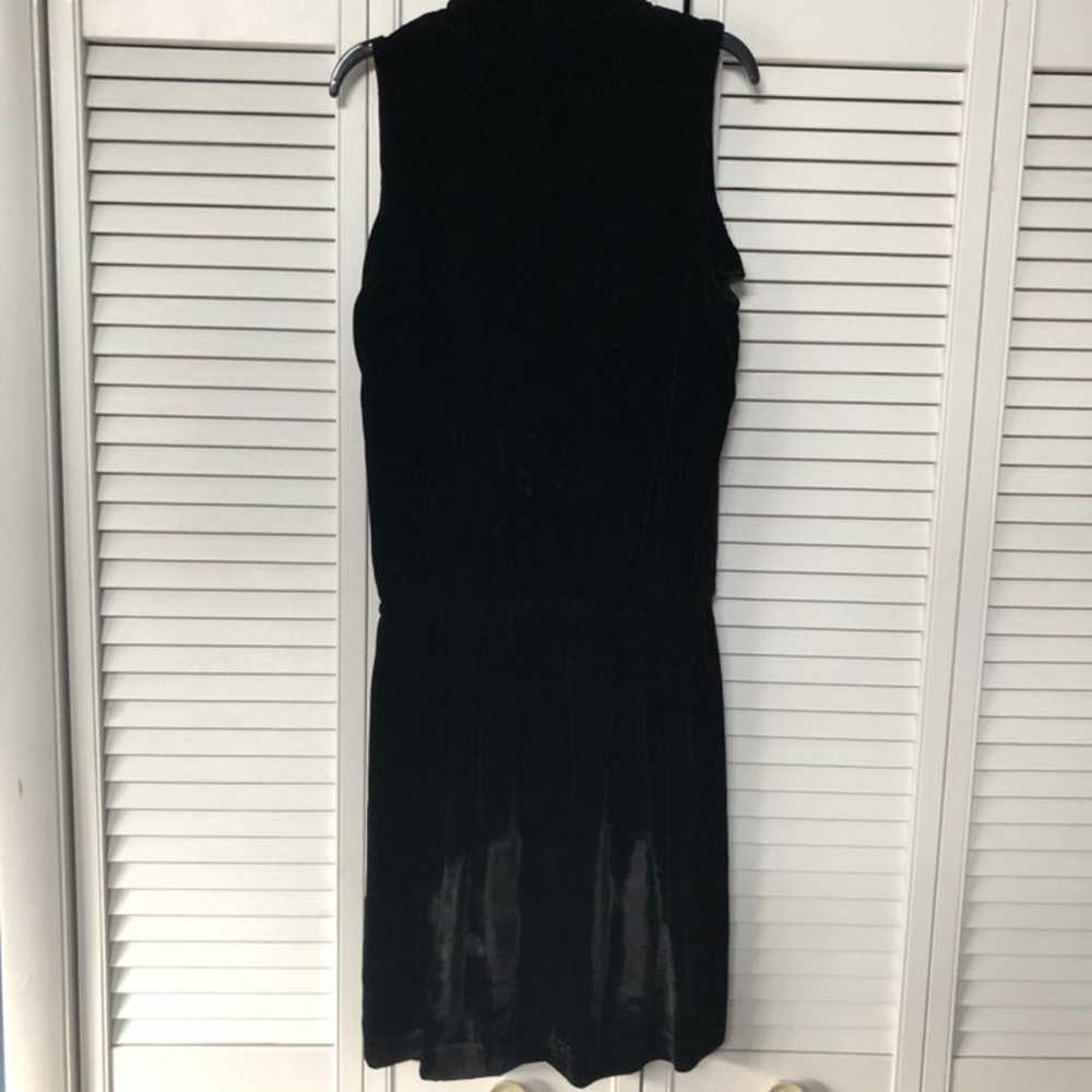 Talbots black dress size 12 velvet with - image 3