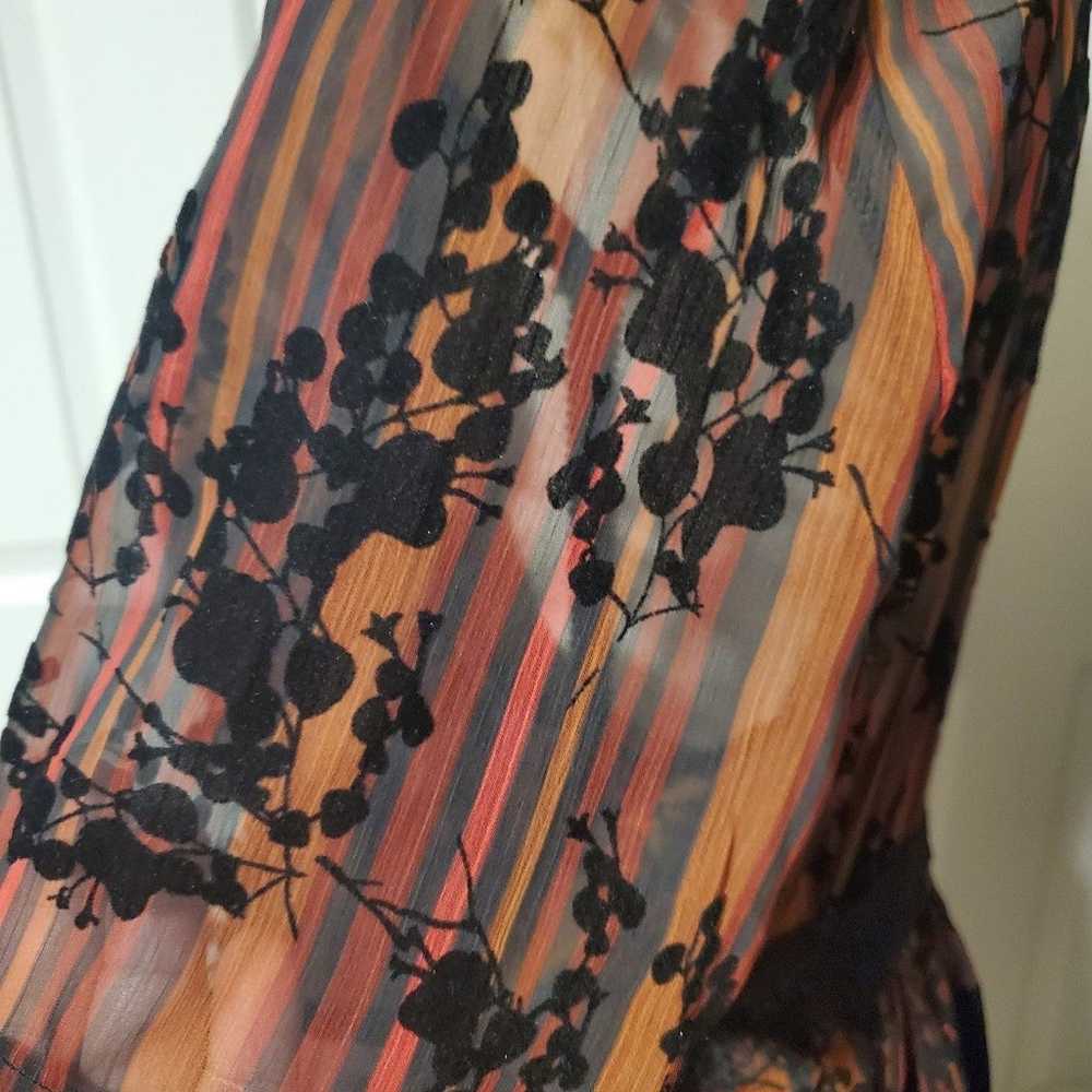 Foxiedox Velvet Panel Floral Dress Size Large - image 6