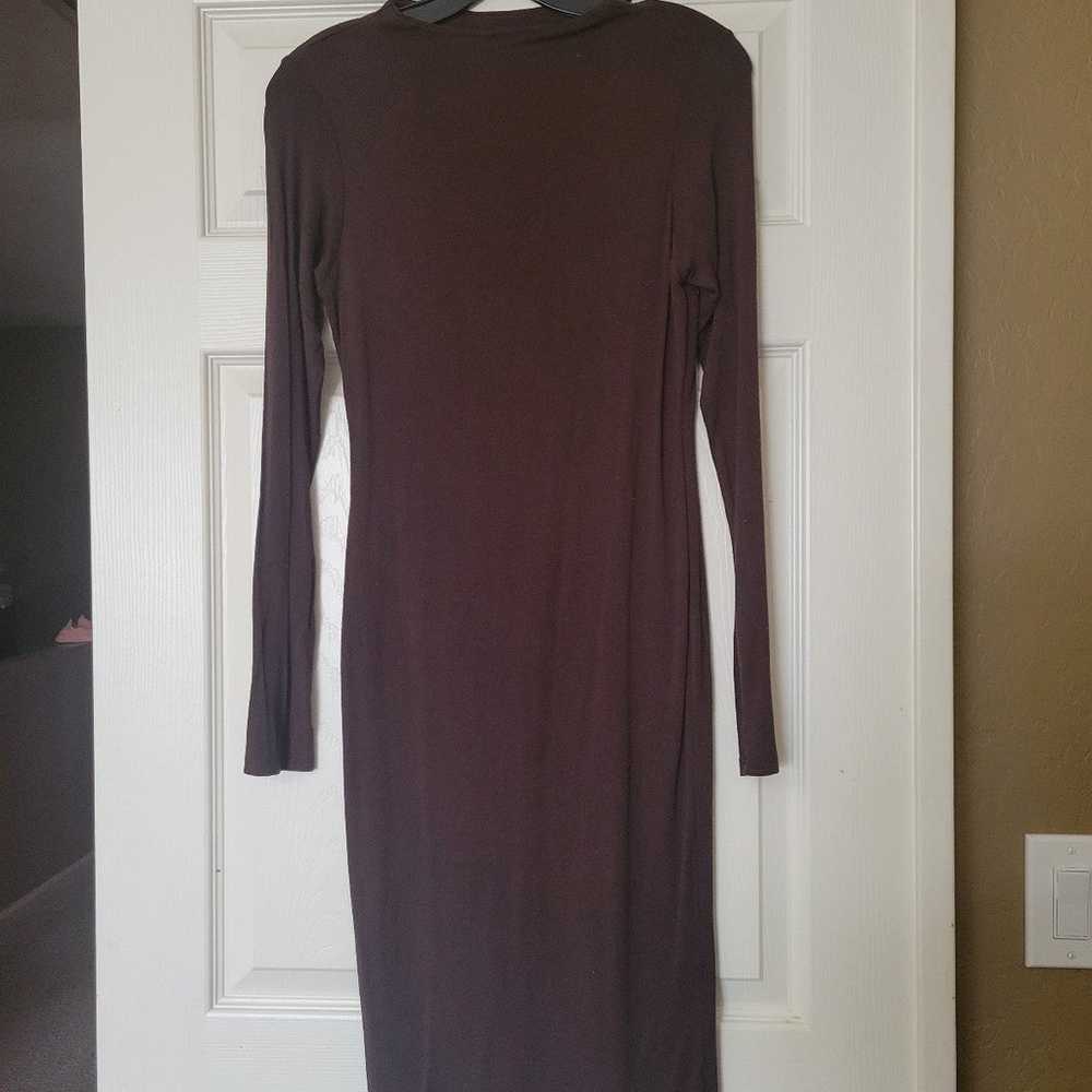 Naked wardrobe chocolate brown maxi dress Size L - image 2