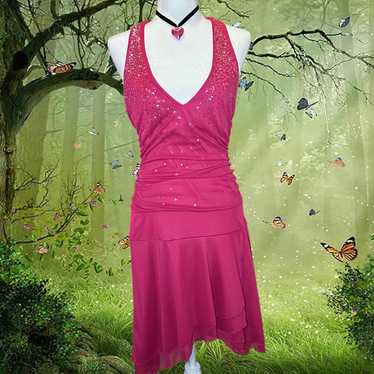 Y2k Halter Midi Rampage Fairy Hot Pink Dress - image 1