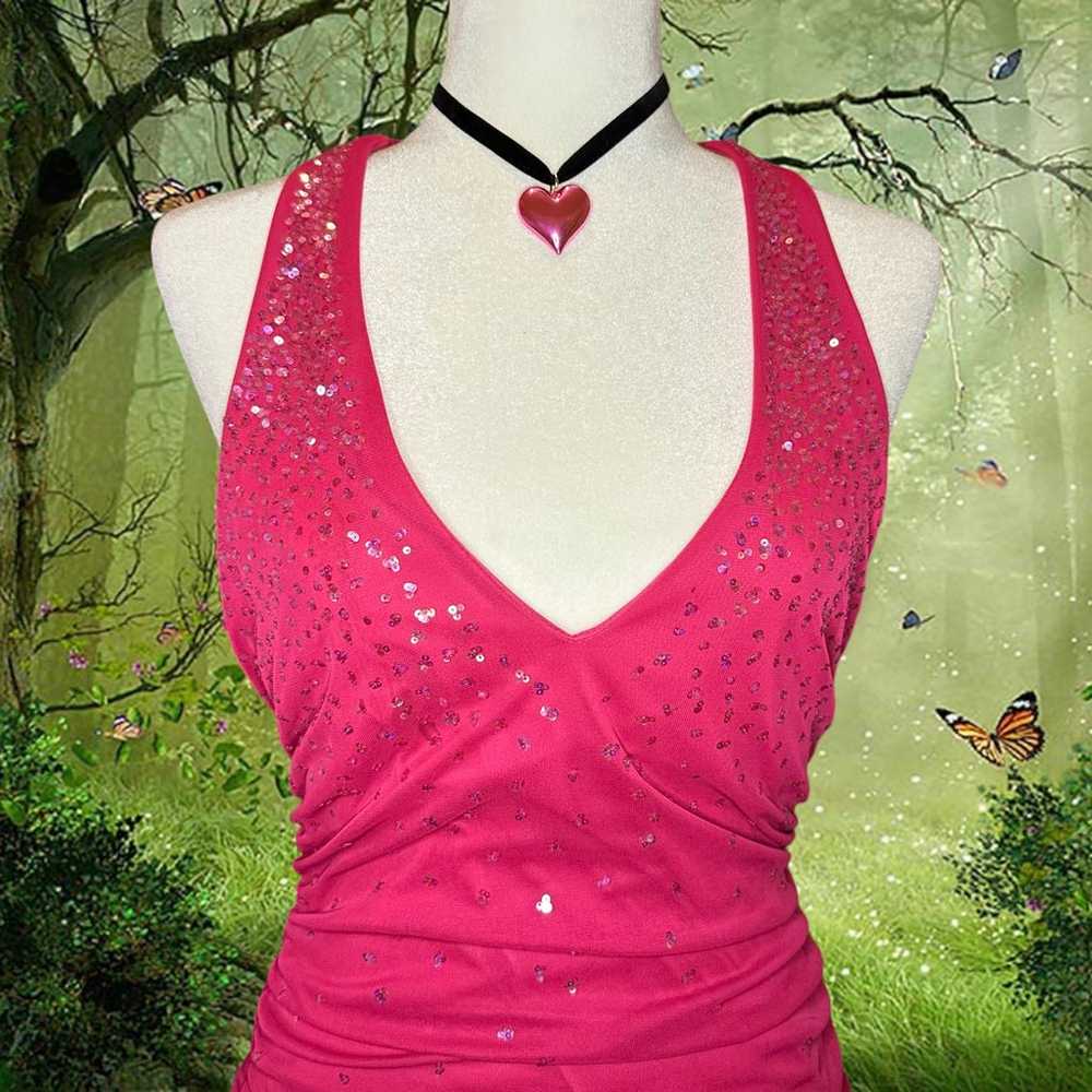 Y2k Halter Midi Rampage Fairy Hot Pink Dress - image 2