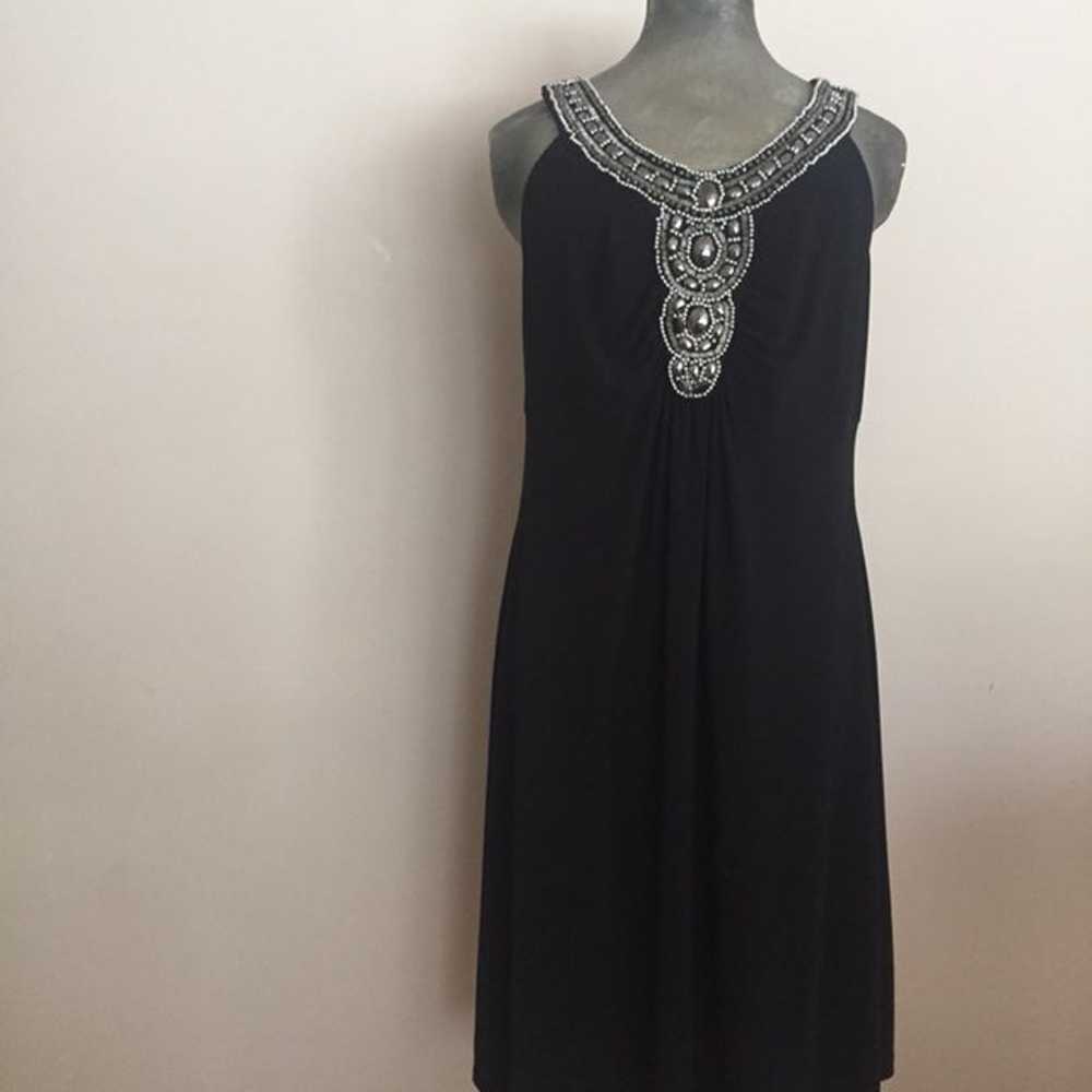 Black Beaded Dress Sz 12 - image 1