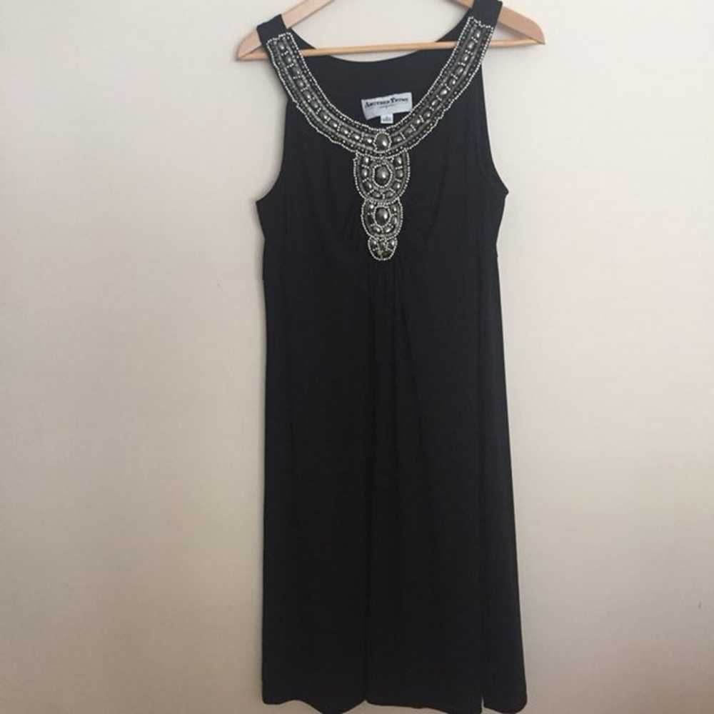 Black Beaded Dress Sz 12 - image 4