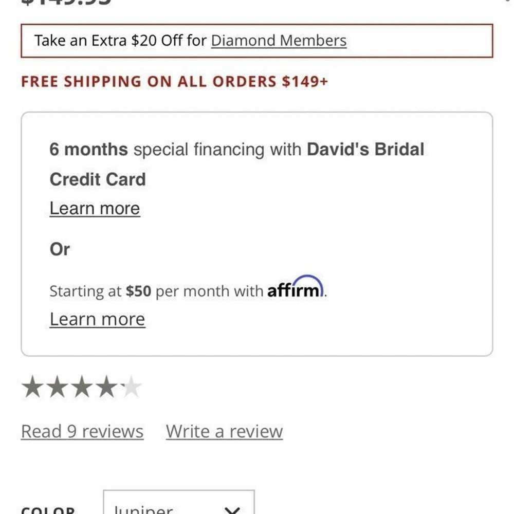 Davids Bridal Juniper High-Neck Chiffon Bridesmai… - image 2