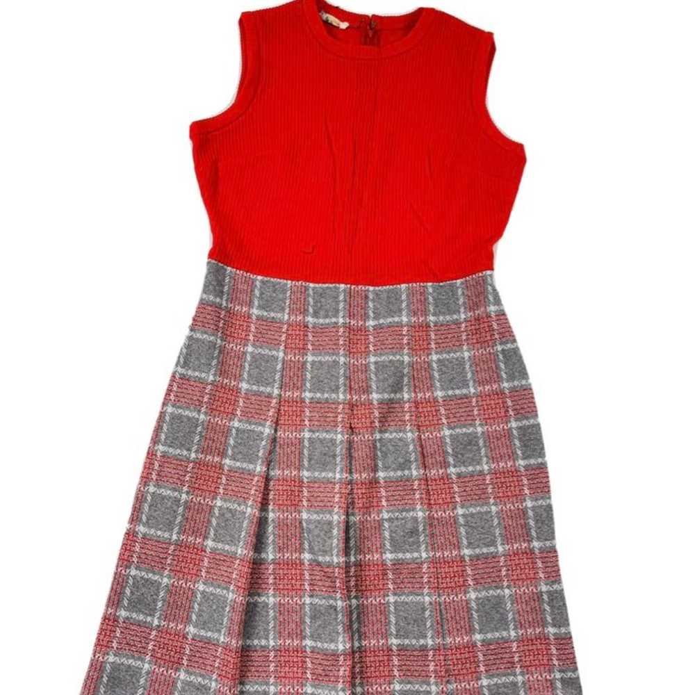 Vintage 60s Color Block Plaid Sheath Dress - image 2