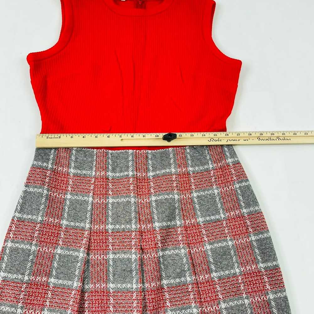 Vintage 60s Color Block Plaid Sheath Dress - image 7