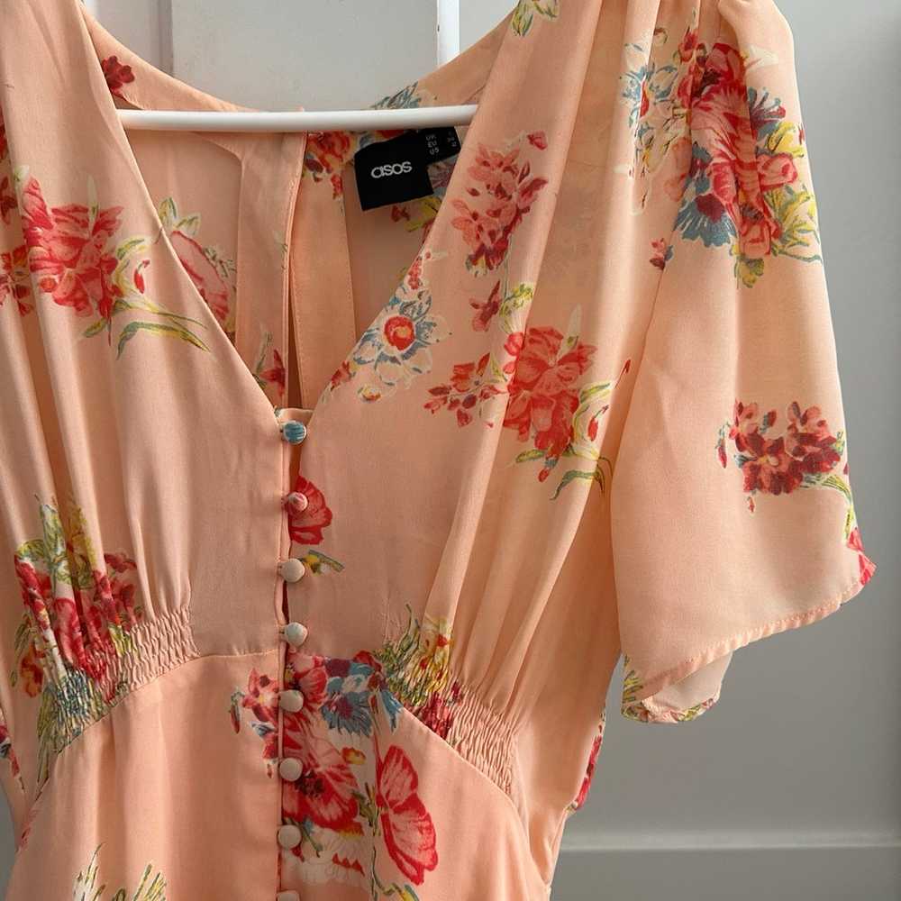 Peach Floral Maxi Dress - image 2