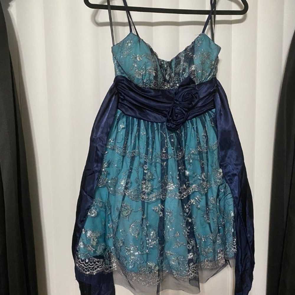Beata Studios aqua colored dress with embellished… - image 1