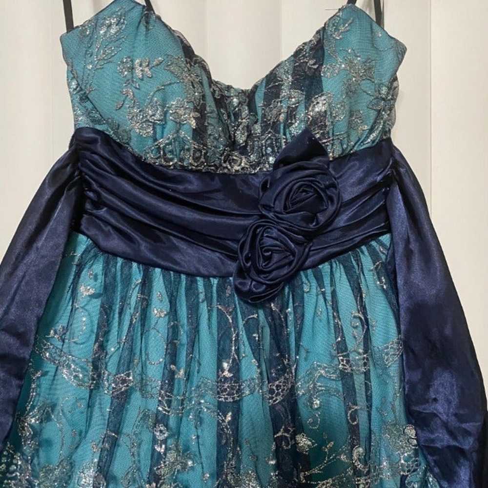 Beata Studios aqua colored dress with embellished… - image 2