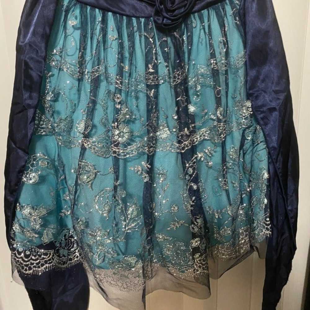 Beata Studios aqua colored dress with embellished… - image 3