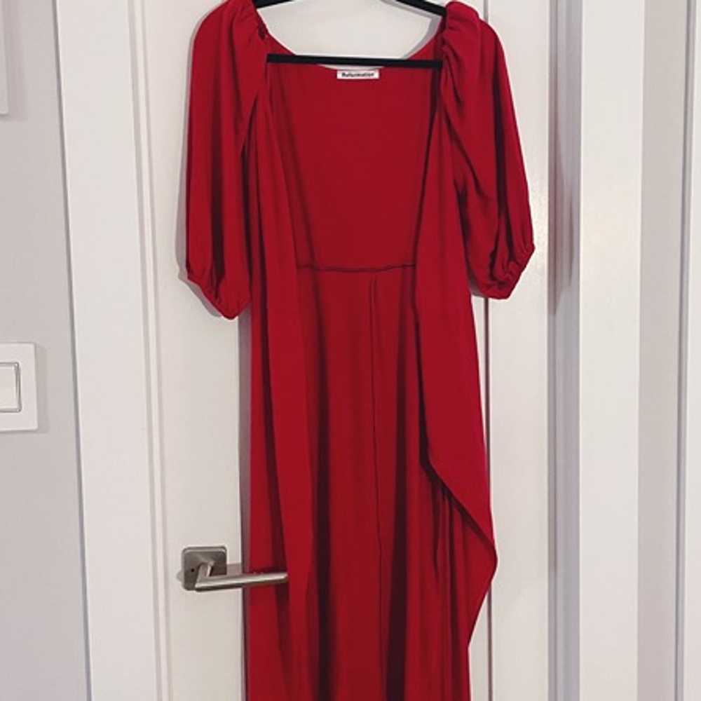 Reformation Calabra Wrap Dress Cherry Red - image 5