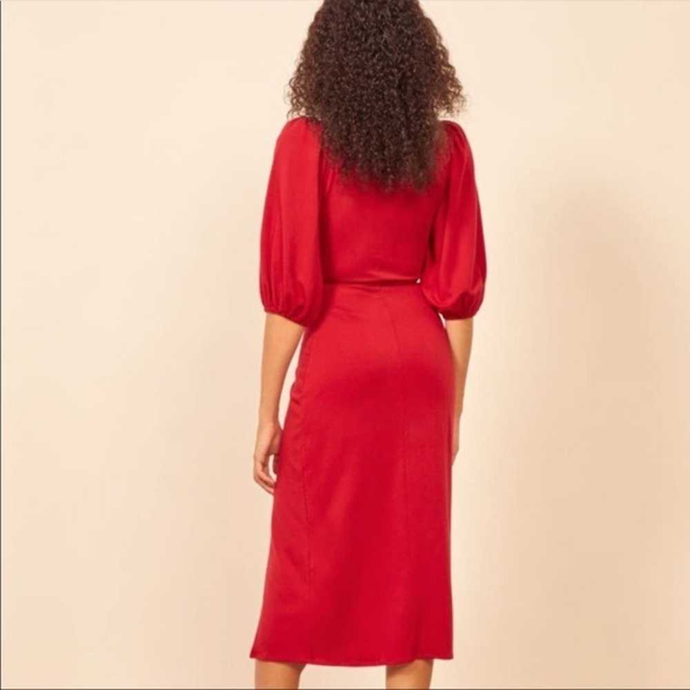 Reformation Calabra Wrap Dress Cherry Red - image 7