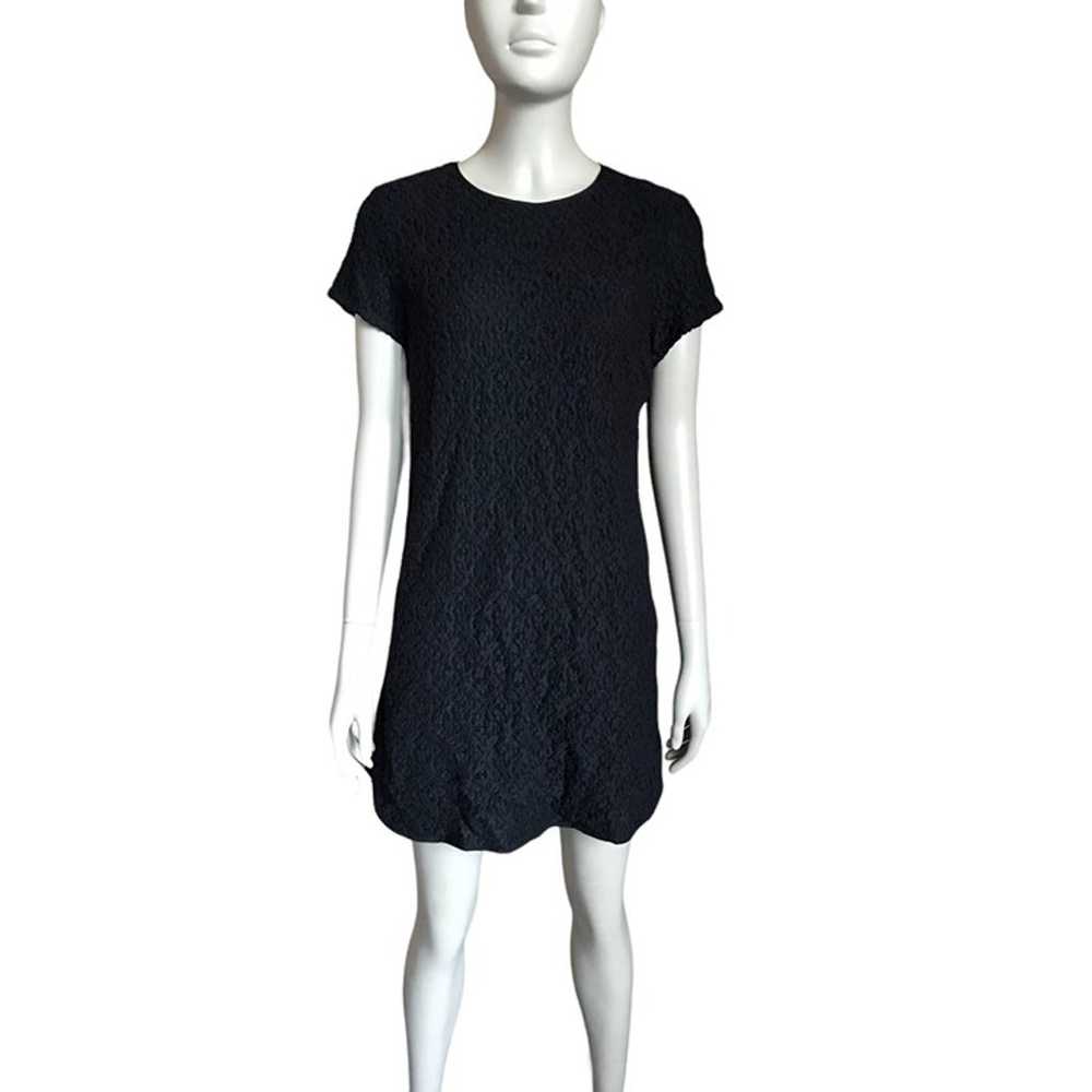 Madewell x Sezane Black Lace Short Sleeve Dress - image 2