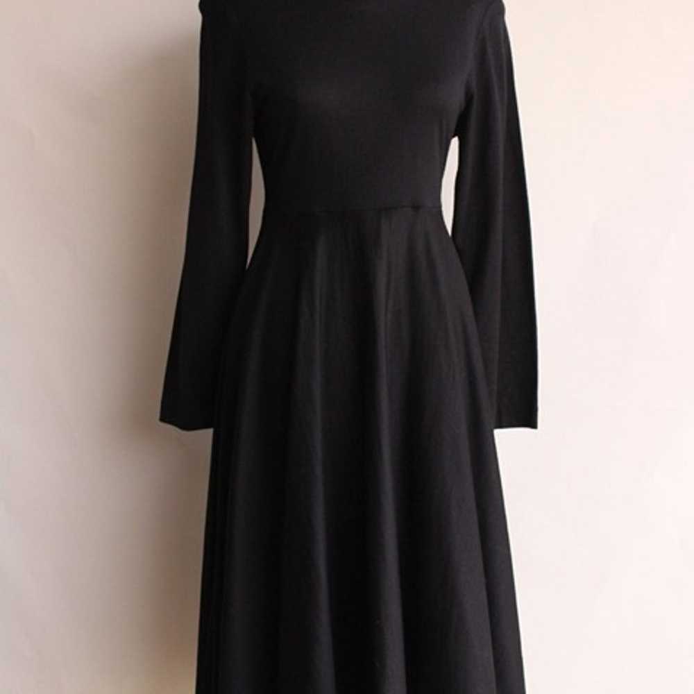 Vintage 1980s Dress, Axiom Black Wool Blend Fit a… - image 2