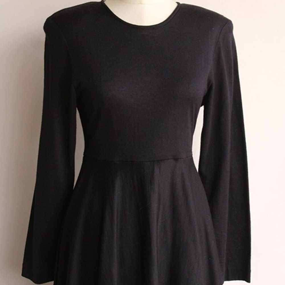Vintage 1980s Dress, Axiom Black Wool Blend Fit a… - image 3