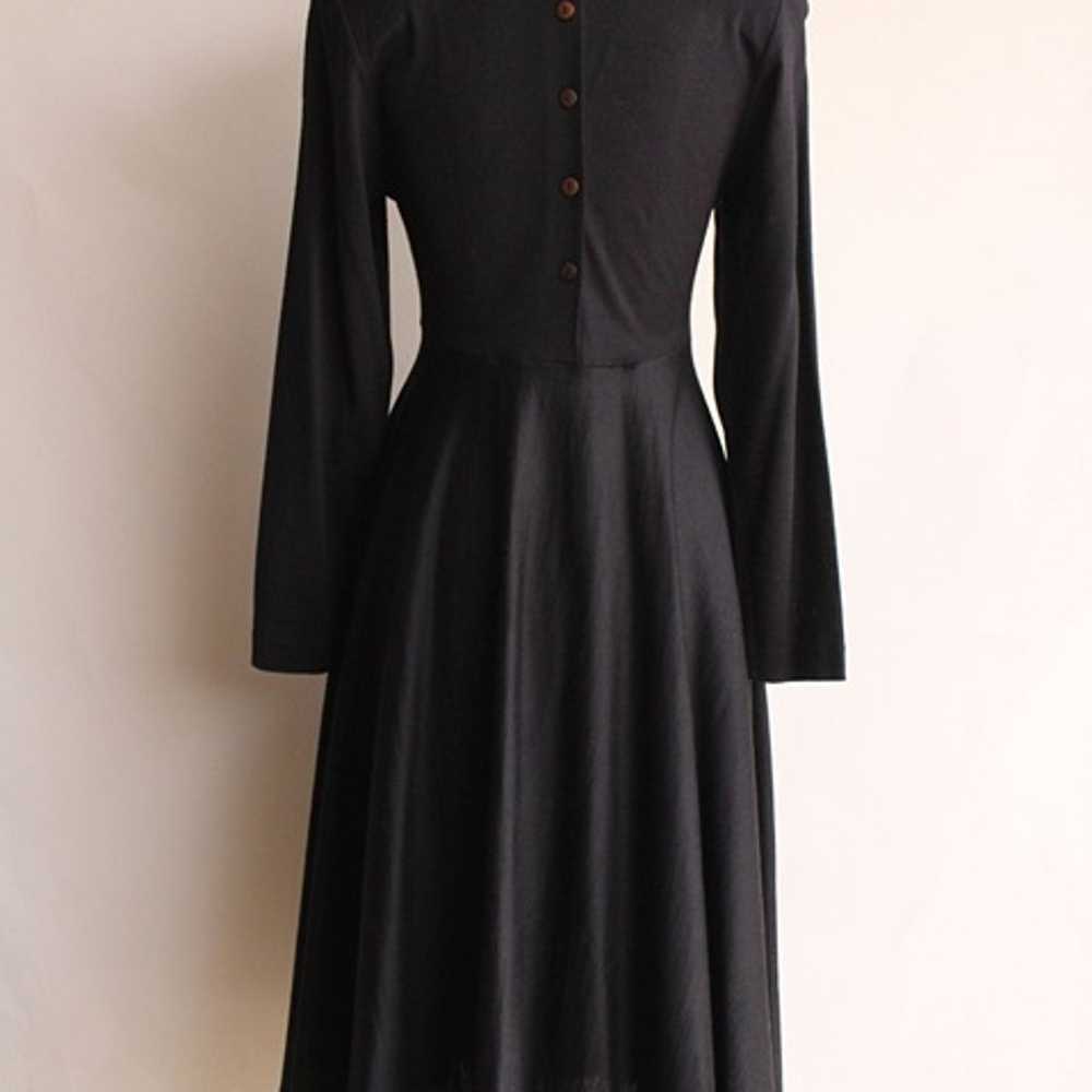 Vintage 1980s Dress, Axiom Black Wool Blend Fit a… - image 9