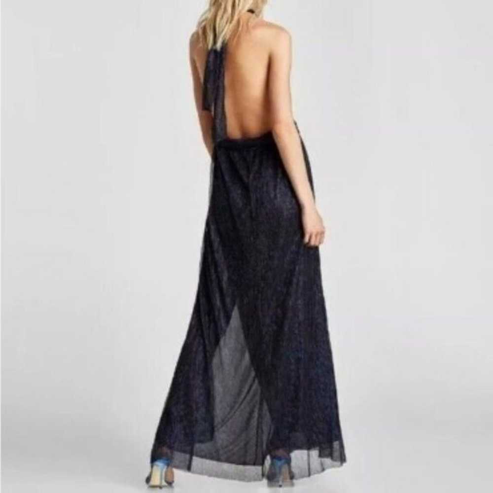 Zara Basics Shimmer Metallic Maxi Dress - image 2