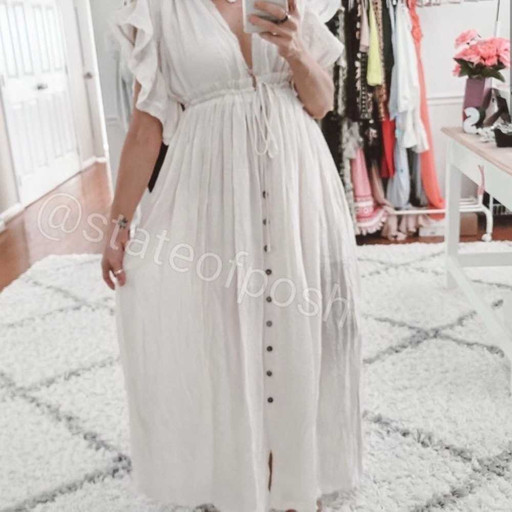 Ruffle Sleeve White Maxi Dress - image 8
