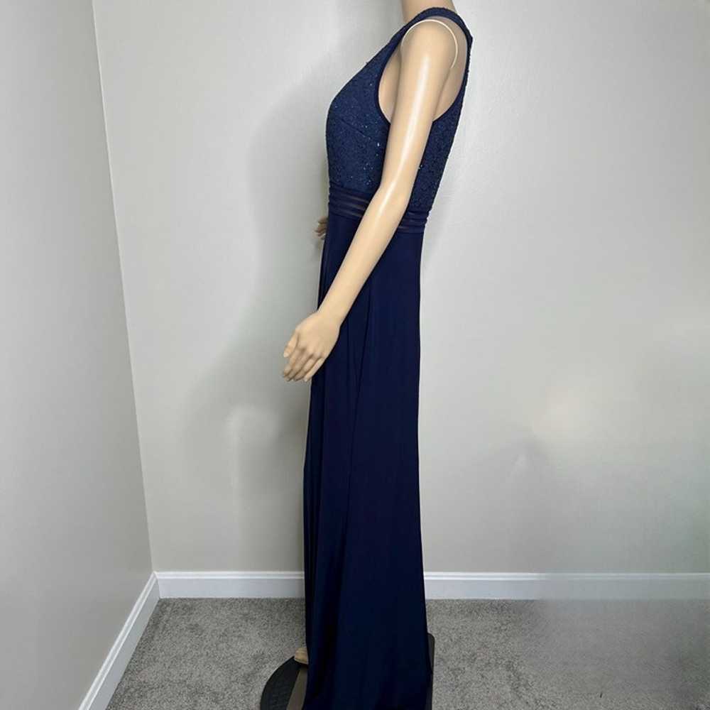 NW Nightway Navy Blue Halter Maxi Gown Dress - image 2