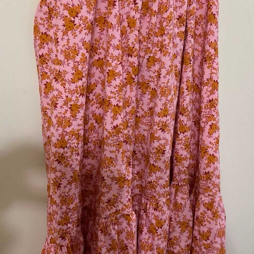 Topshop Floral Print Tiered Cotton Sundress Women… - image 2