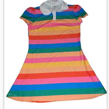 Unique Vintage Rainbow Pride Stripes Mini Dress - image 1