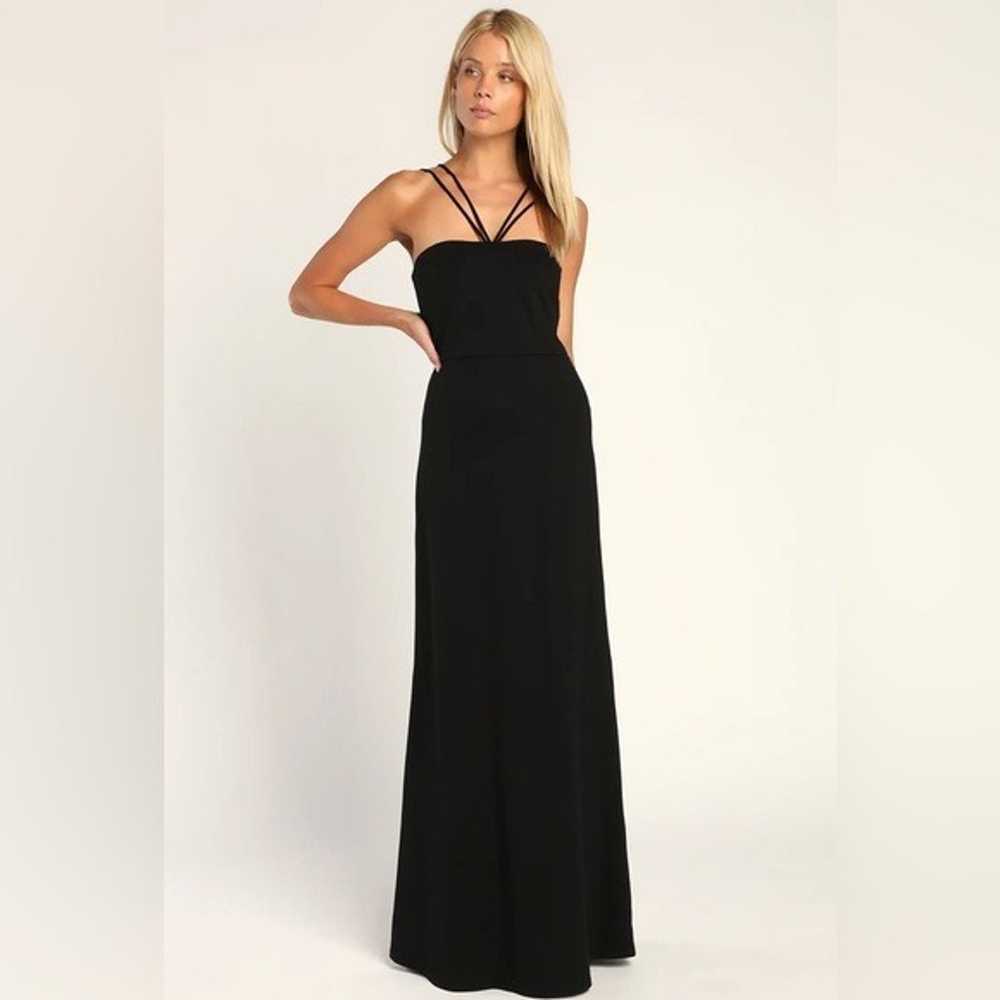 Lulus Forever Glamour Black Strappy Maxi Dress - image 1