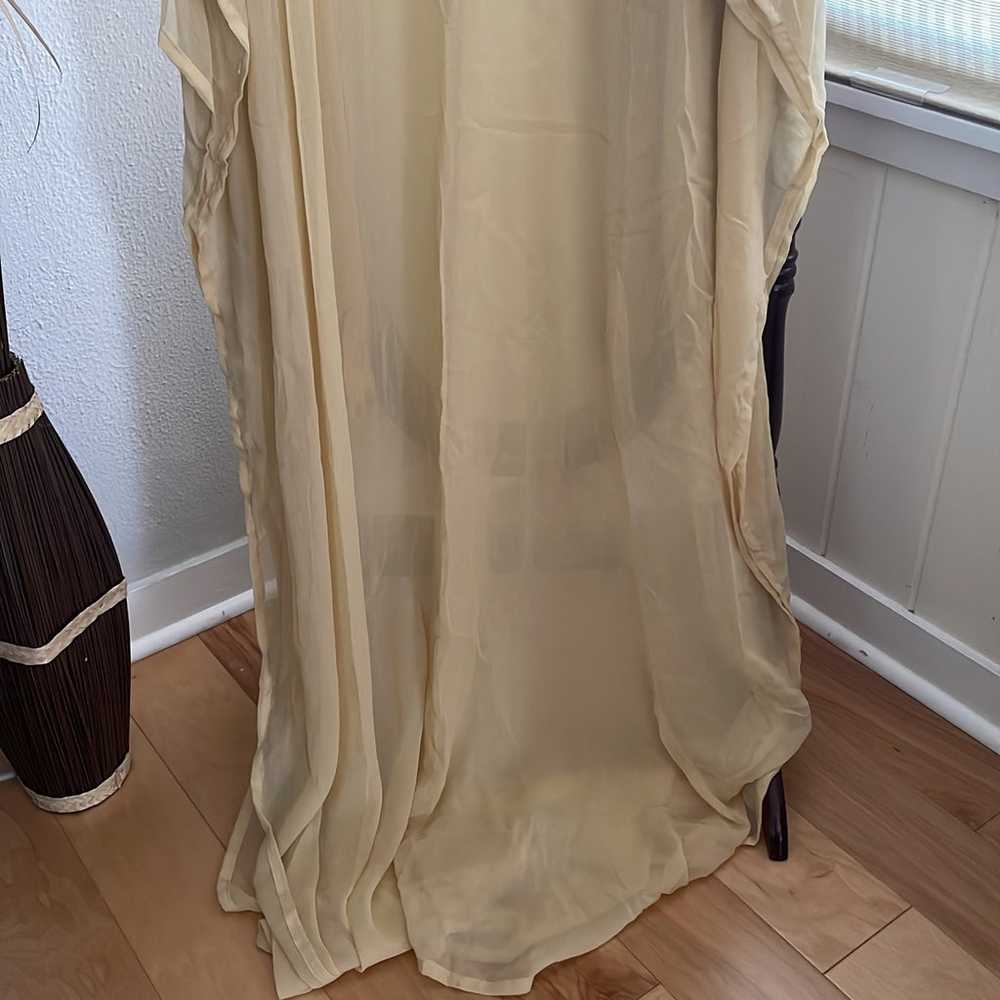 Cream kaftan dress, Metallic Beaded - image 2