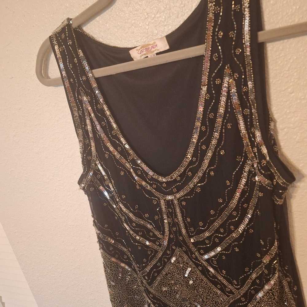 Fancy Dress- Black and Silver- Gatsby Lady size 14 - image 5