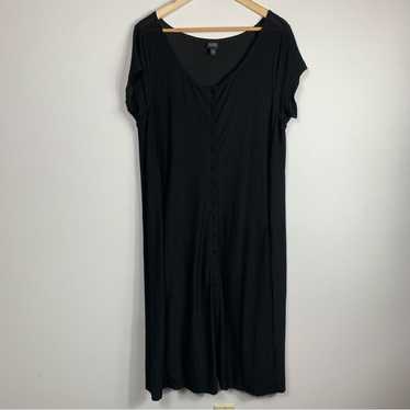 Eileen Fisher Black Button Front Maxi Dress - image 1