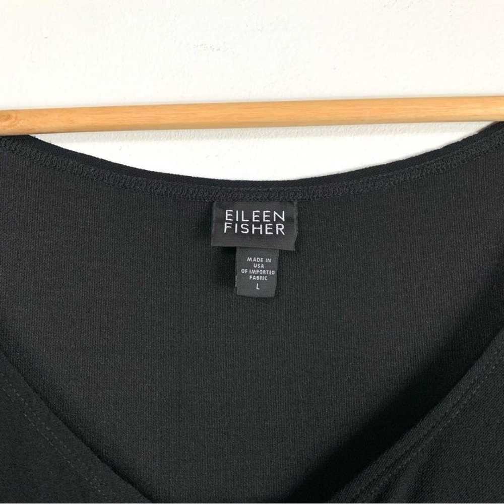 Eileen Fisher Black Button Front Maxi Dress - image 3