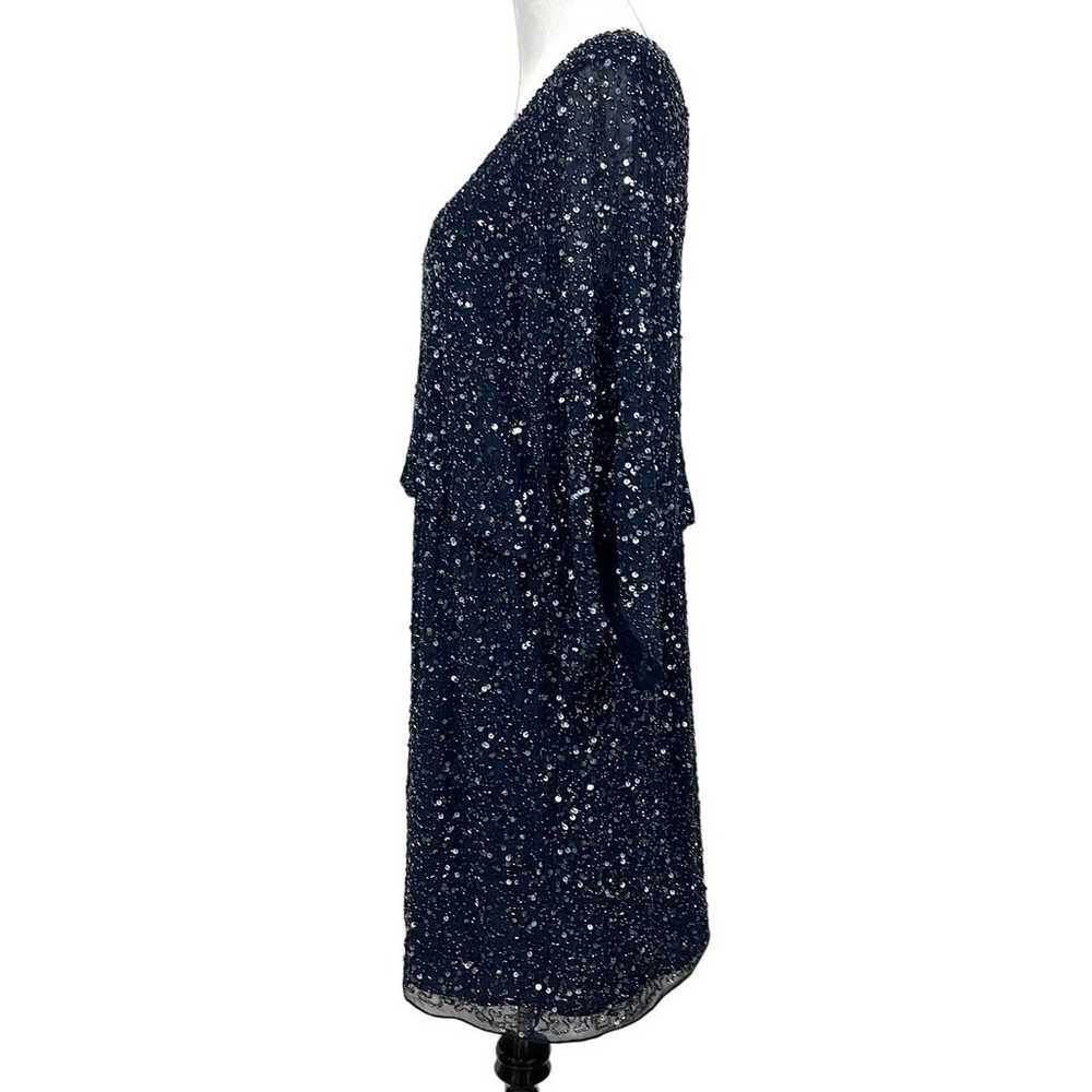 Pisarro Nights Silk Beaded Sequin Evening Dress N… - image 6