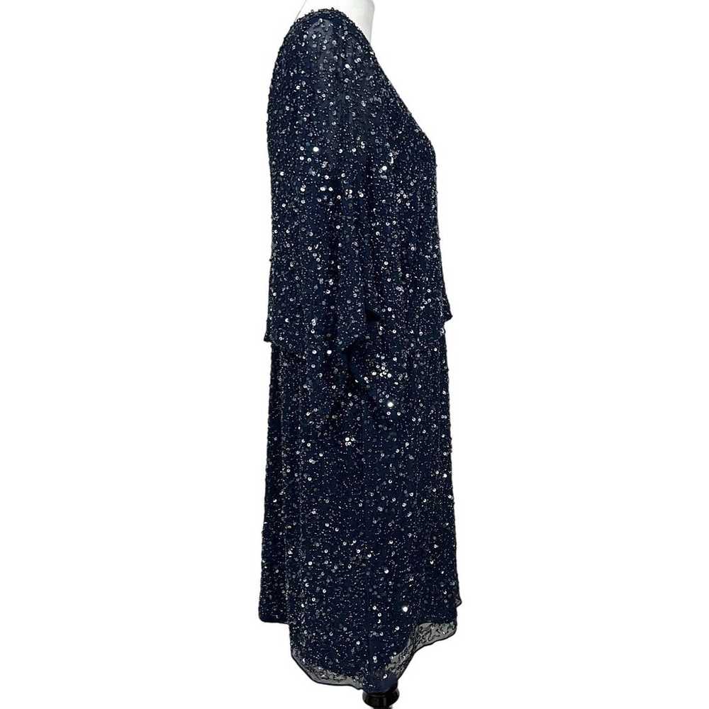 Pisarro Nights Silk Beaded Sequin Evening Dress N… - image 8
