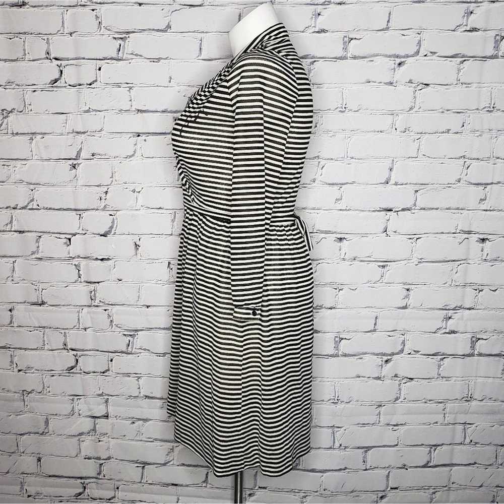Vintage 70s Black & White Striped Butterfly Dress - image 2