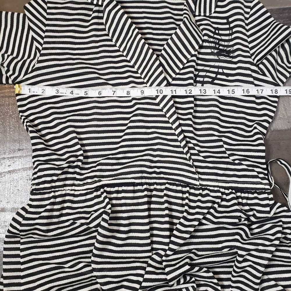 Vintage 70s Black & White Striped Butterfly Dress - image 8