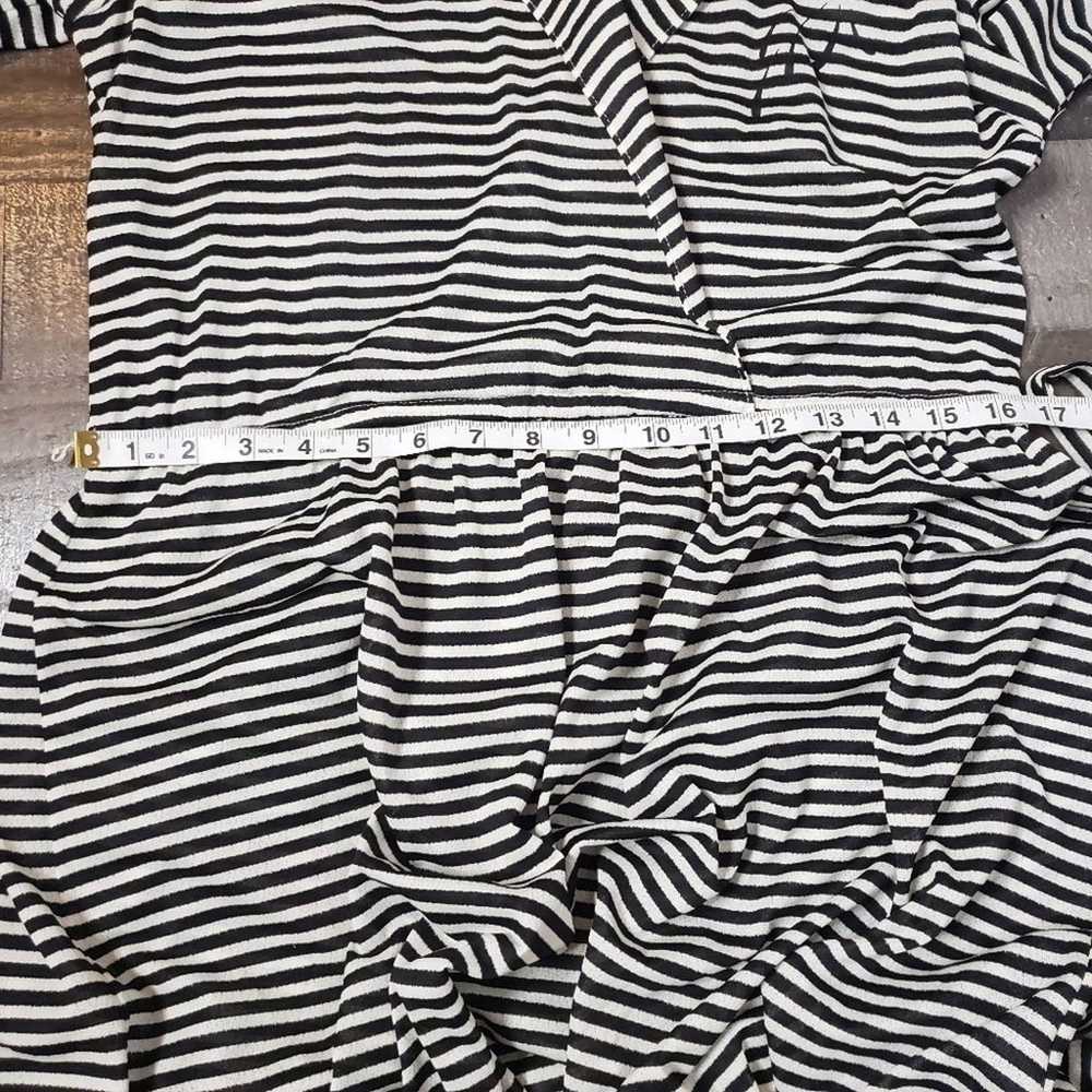 Vintage 70s Black & White Striped Butterfly Dress - image 9