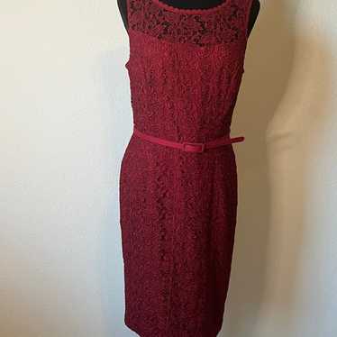 WHBM Red Sleeveless Lace  Dress - image 1