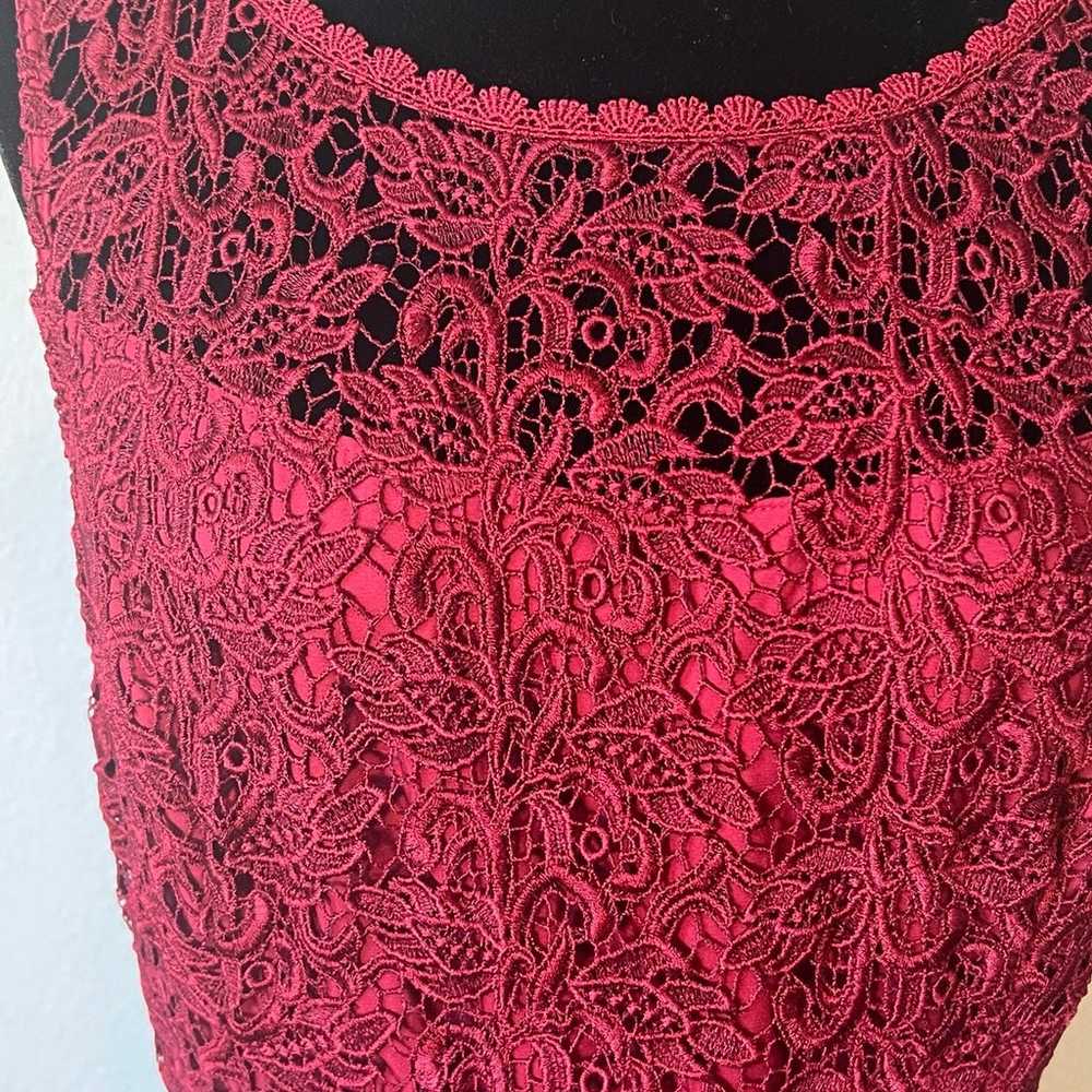 WHBM Red Sleeveless Lace  Dress - image 2