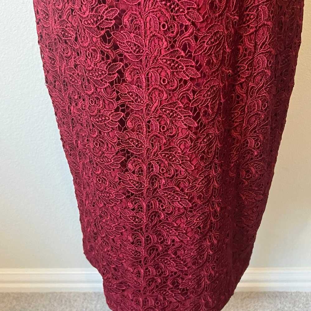 WHBM Red Sleeveless Lace  Dress - image 3