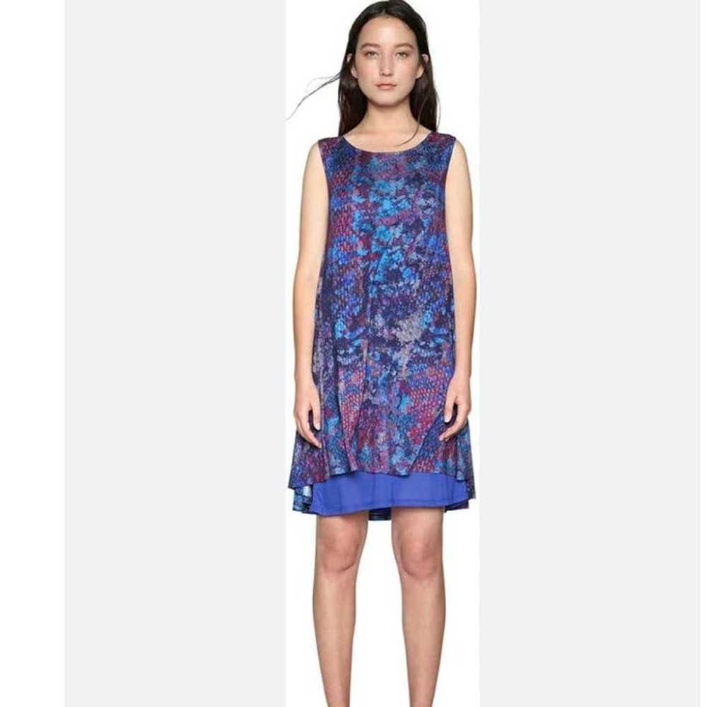 Desigual dress eric size large purple blue tank s… - image 1