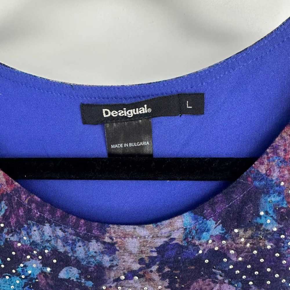 Desigual dress eric size large purple blue tank s… - image 7