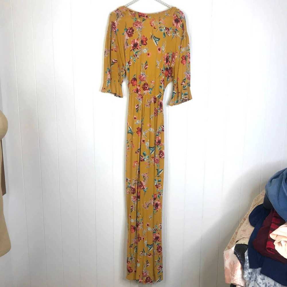 Band of Gypsies Golden Floral Print Wrap Maxi Dre… - image 11