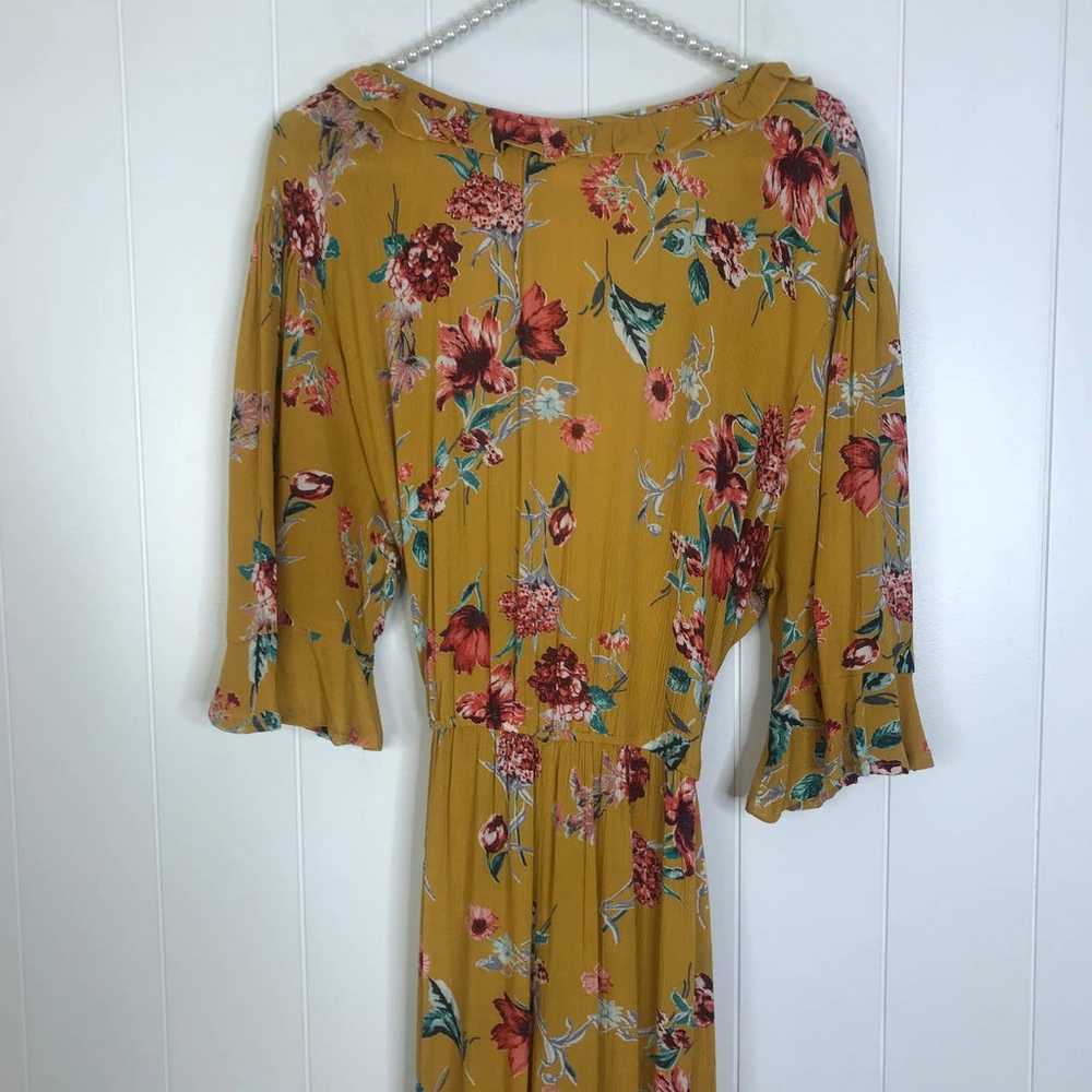 Band of Gypsies Golden Floral Print Wrap Maxi Dre… - image 12